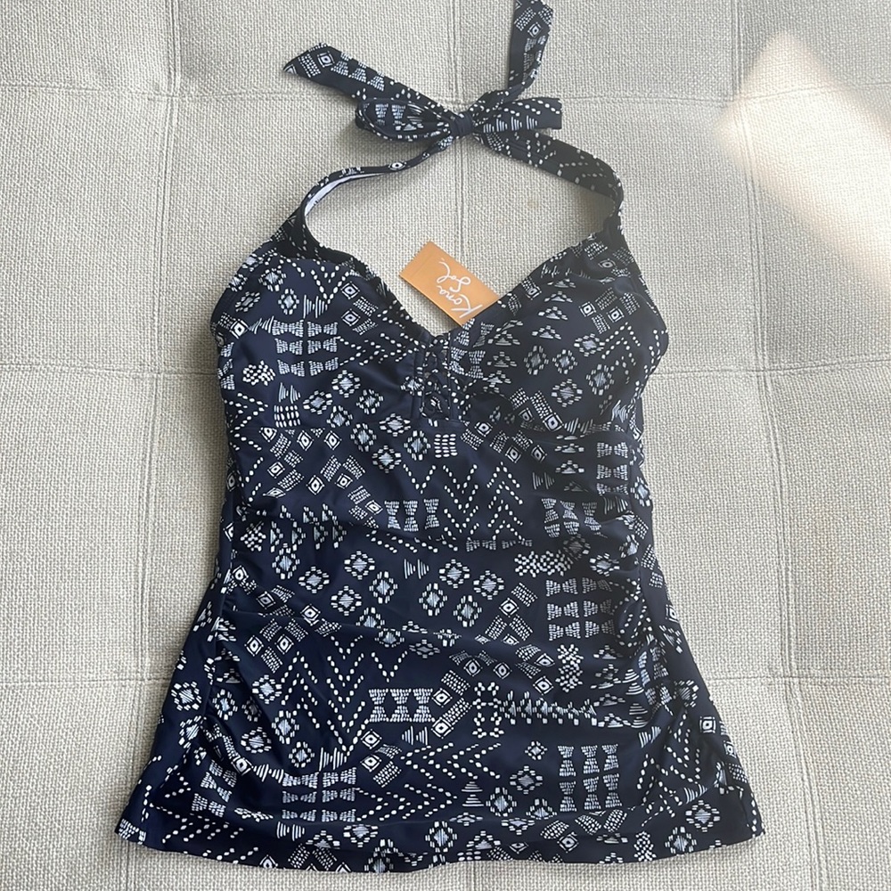 NWT Kona Sol Halter. Navy and White. S
